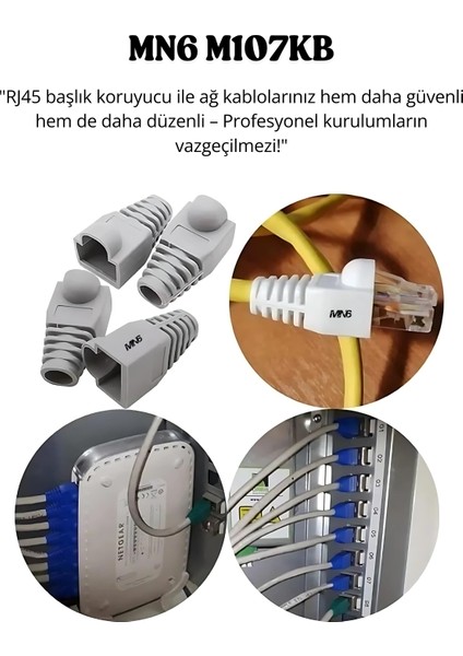 M107KB RJ45 Kılıf/15 Adet-Cat6 CAT6E Cat5 CAT5E UYUMLU/RJ45 Siyah Kılıf BOOT-RJ45 Cat5 Cat6 Kılıf