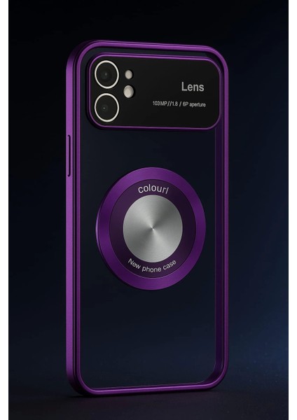 Iphone 11 Kılıf Kamera Korumalı Magsafe Colourl Mor