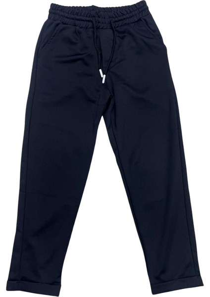 Siyah Unisex Çocuk Eşofman Altı Kompak Kumaş