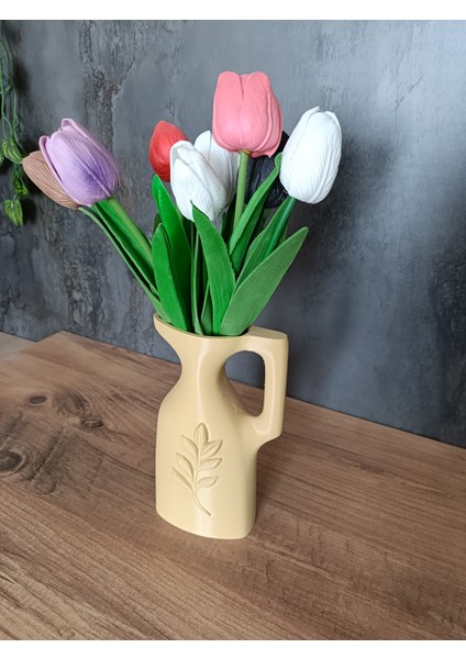 3D Baskı Dekoratif Testi Vazo, Rustik Tasarım Yaprak Desenli Çiçeklik, Modern Ev Dekoru fiyatları