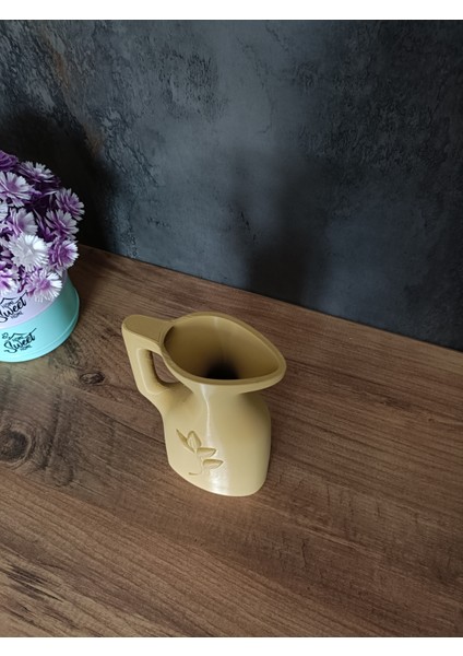 3D Baskı Dekoratif Testi Vazo, Rustik Tasarım Yaprak Desenli Çiçeklik, Modern Ev Dekoru