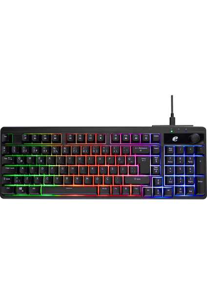eMachines EAK860 Siyah USB Rainbow Aydınlatmalı Q Standart Kompakt Klavye