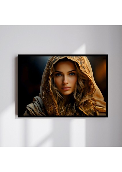 Kadın Büyük Boy Renkli Solmaz Kaliteli Baskı Çerçeve Görünümlü Mdf Tablo 70X50CM 55