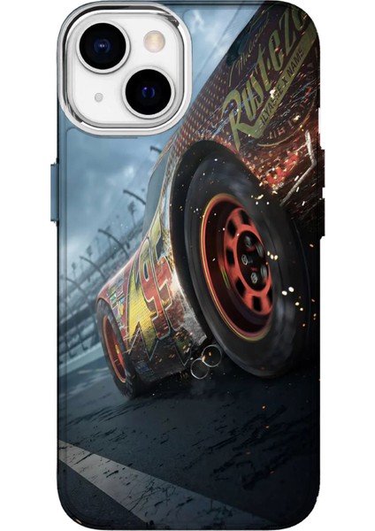 IPHONE 15 Özel Şimşek Mcqueen Tasarımlı Lüks Silikon Kılıf