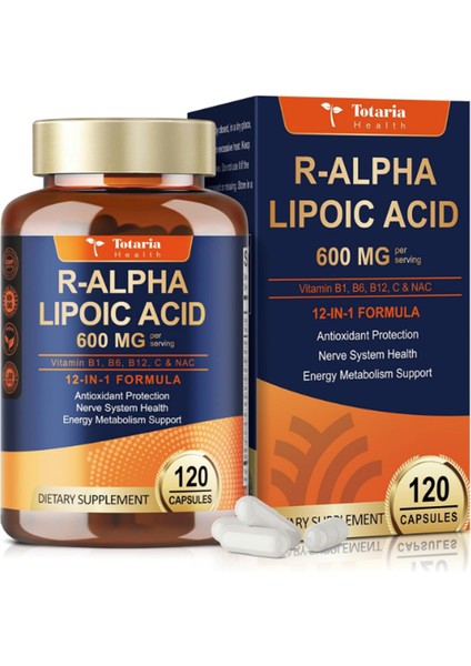 Healt R Alpha Lipoic Acid 600 mg With Nac – Ala Antioxidant Neuropathy - Nerve Health - Cell Energy – Anti-Aging Vegan 120 Kapsül