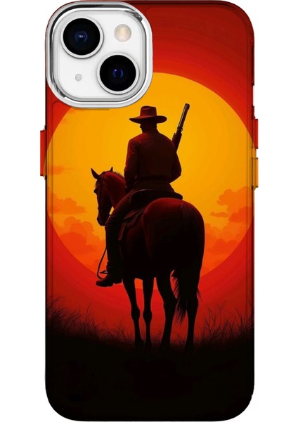 IPHONE 13 Özel Red Dead Redemption Gün Batımı Tasarımlı Lüks Silikon Kılıf