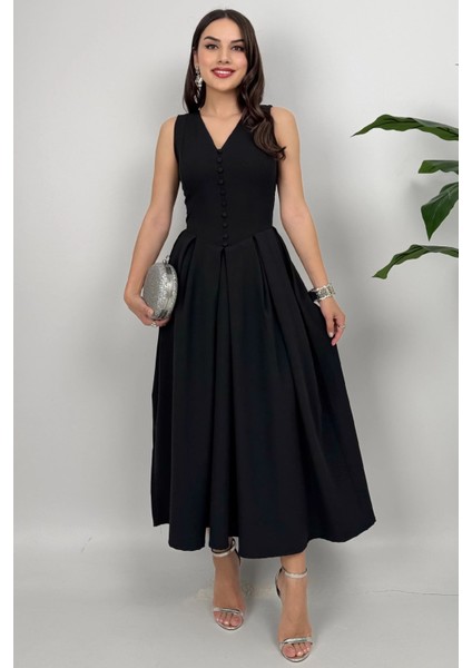 Nora Kadın Şık Ofis, Günlük ve Davet Siyah Elbise – Rahat ve Modern Tasarım fiyatları