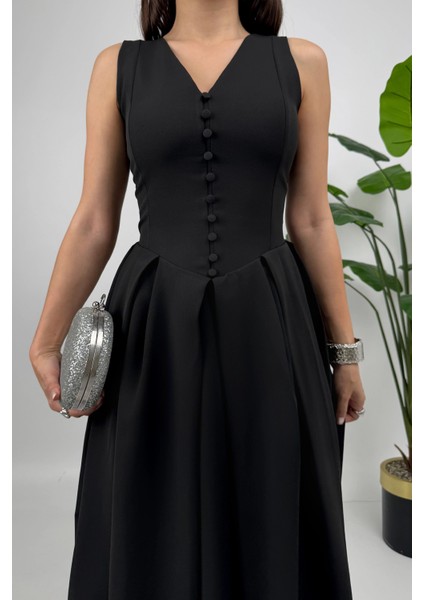 Nora Kadın Şık Ofis, Günlük ve Davet Siyah Elbise – Rahat ve Modern Tasarım fırsatları