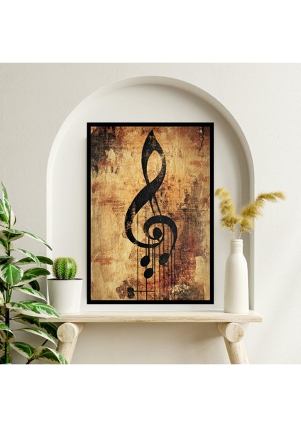 Müzik Nota Büyük Boy Renkli Solmaz Kaliteli Baskı Çerçeve Görünümlü Mdf Tablo 70X50CM 121 fiyatları