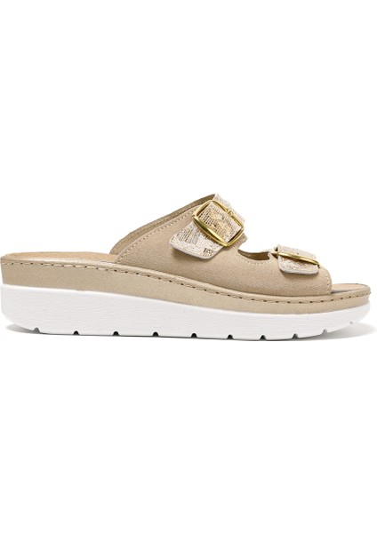 Kadın Sandalet 5619 Green Life Stretch Women's Footwear Gold/beige