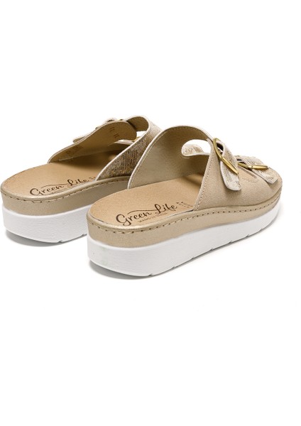 Kadın Sandalet 5619 Green Life Stretch Women's Footwear Gold/beige indirimleri