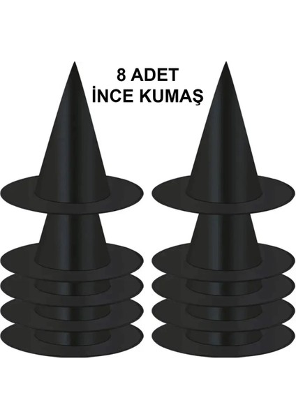 Bfs 8 Adet Siyah Cadı Şapkası – Yetişkin &amp; Çocuk Kostüm Aksesuarı fiyatları