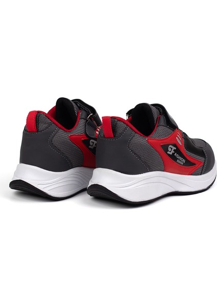 Çocuk Unisex Füme Kırmızı Cırtlı Rahat Günlük Sneaker Spor Ayakkabı fiyatları