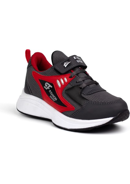 Çocuk Unisex Füme Kırmızı Cırtlı Rahat Günlük Sneaker Spor Ayakkabı modelleri