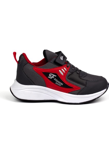 Çocuk Unisex Füme Kırmızı Cırtlı Rahat Günlük Sneaker Spor Ayakkabı fırsatları