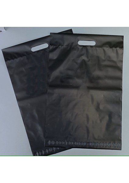 45X55+5+7CM El Geçmeli Lüx Mat Siyah Cepsiz Kargo Poşeti fırsatları