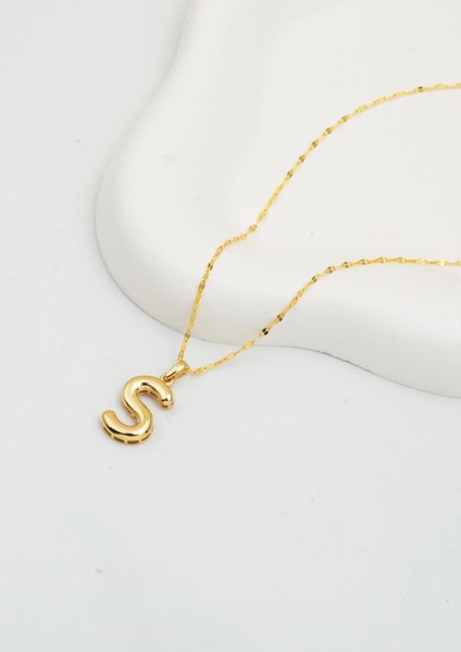 S Balon Harf 14 Ayar Altın Kolye modelleri