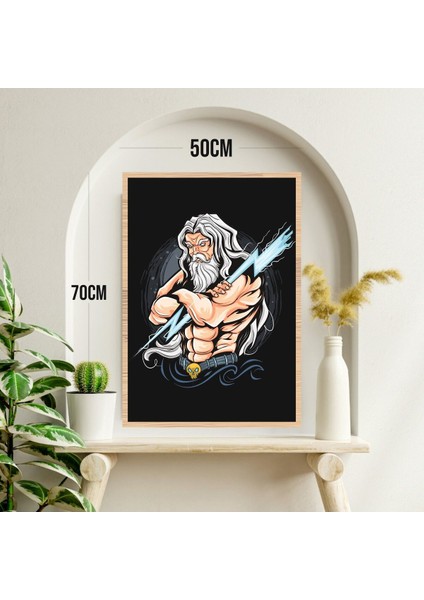 Zeus Büyük Boy Renkli Solmaz Dede Baskı Çerçeve Görünümlü Mdf Tablo 70X50CM 194 modelleri
