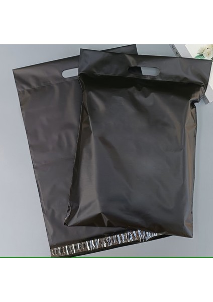 30X40+5+7CM El Geçmeli Lüx Mat Siyah Cepsiz Kargo Poşeti modelleri
