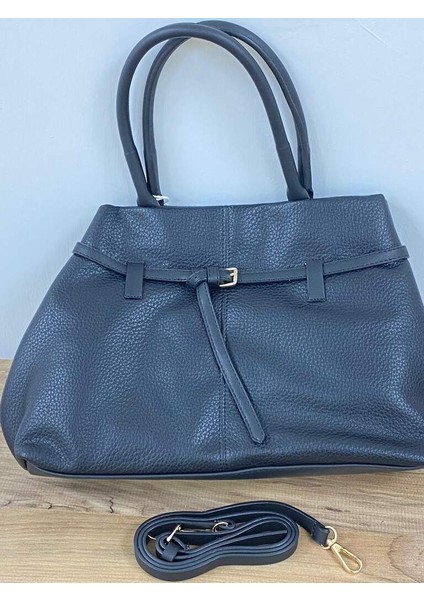 Y6376 Renk: Siyah Kuşaklı Kemer Orjinal Deri Kadın Çanta indirimleri