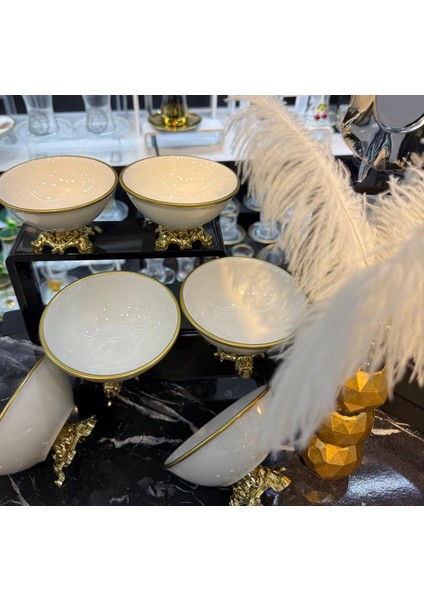 Porselen Gold Ayaklı Kase Takımı modelleri