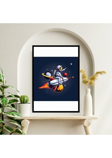 Uzay Astronot Büyük Boy Renkli Solmaz Kaliteli Baskı Çerçeve Görünümlü Mdf Tablo 70X50CM 189 fiyatları