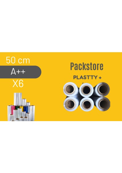 17MICRON 50 Cm Streç Fim 6 Adet (1 Koli 6'lı Paket)