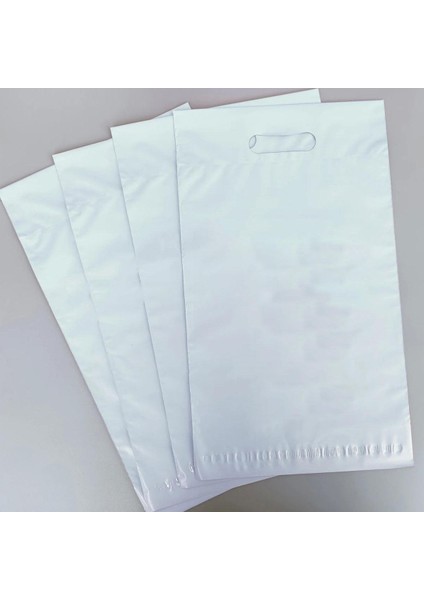 45X55+5+7CM El Geçmeli Lüx Mat Beyaz Cepsiz Kargo Poşeti