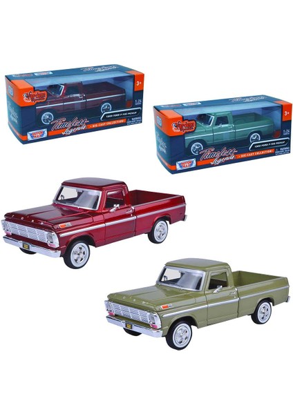Motormax Metal Araba 1969 Ford F-100 Pickup 1:24 3+ - Klasik Yeşil modelleri