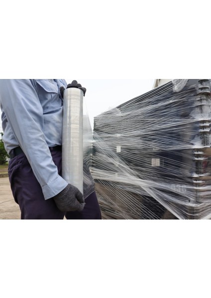 50 Cm Streç Film 300’ Metre El Tipi Ekstra Sağlam 23 Micron Her Ürüne Uygulanabilir