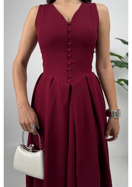 Nora Kadın Şık Ofis, Günlük ve Davet Bordo Elbise – Rahat ve Modern Tasarım fırsatları