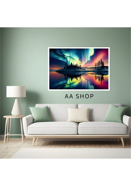 Uzay Doğa Manzara Büyük Boy Renkli Solmaz Kaliteli Baskı Çerçeve Görünümlü Mdf Tablo 70X50CM 98 fiyatları