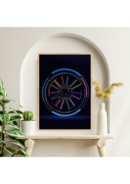 Araba Lastik Jant Büyük Boy Renkli Solmaz Kaliteli Baskı Çerçeve Görünümlü Mdf Tablo 70X50CM 224 fiyatları