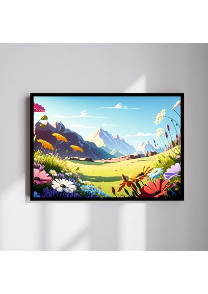 Doğa Büyük Boy Renkli Solmaz Kaliteli Baskı Çerçeve Görünümlü Mdf Tablo 70X50CM 69