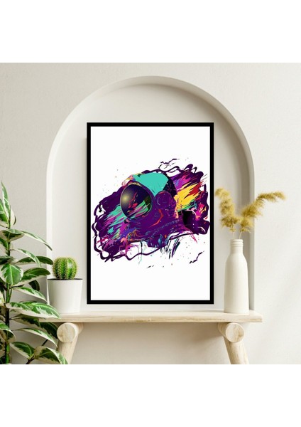 Astronot Uzay Büyük Boy Renkli Solmaz Kaliteli Baskı Çerçeve Görünümlü Mdf Tablo 70X50CM 177 fiyatları
