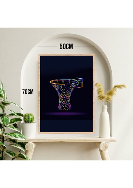Basketbol Pota Büyük Boy Renkli Solmaz Kaliteli Baskı Çerçeve Görünümlü Mdf Tablo 70X50CM 212 modelleri