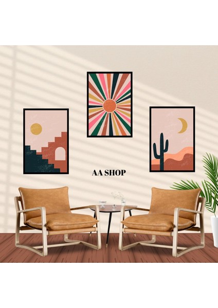 3 Parça Renkli Solmaz Kaliteli Baskı Çerçeve Görünümlü Mdf Tablo Set 11 fiyatları