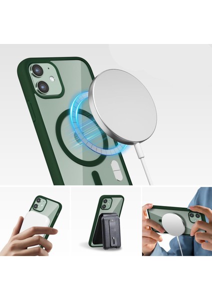 iPhone 11 Uyumlu Kenarları Renkli Şeffaf Magsafe Kılıf fırsatları