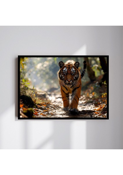 Kaplan Doğa Büyük Boy Renkli Solmaz Kaliteli Baskı Çerçeve Görünümlü Mdf Tablo 70X50CM 38