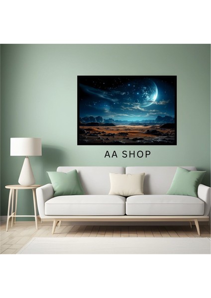 Uzay Manzara Büyük Boy Renkli Solmaz Kaliteli Baskı Çerçeve Görünümlü Mdf Tablo 70X50CM 104 fiyatları