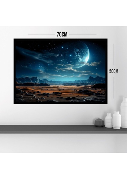 Uzay Manzara Büyük Boy Renkli Solmaz Kaliteli Baskı Çerçeve Görünümlü Mdf Tablo 70X50CM 104 modelleri