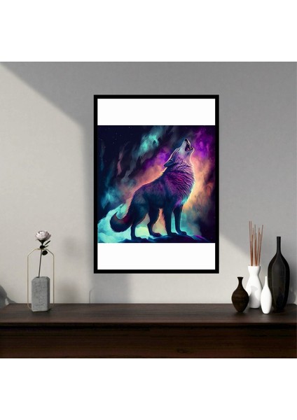 Kurt Hayvan Büyük Boy Renkli Solmaz Kaliteli Baskı Çerçeve Görünümlü Mdf Tablo 70X50CM 95