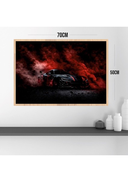 Araba Büyük Boy Renkli Solmaz Kaliteli Baskı Çerçeve Görünümlü Mdf Tablo 70X50CM 148 modelleri