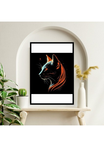 Kedi Hayvan Büyük Boy Renkli Solmaz Kaliteli Baskı Çerçeve Görünümlü Mdf Tablo 70X50CM 178 fiyatları