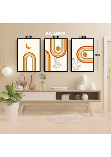 3 Parça Renkli Solmaz Kaliteli Baskı Çerçeve Görünümlü Mdf Tablo Set 39 modelleri