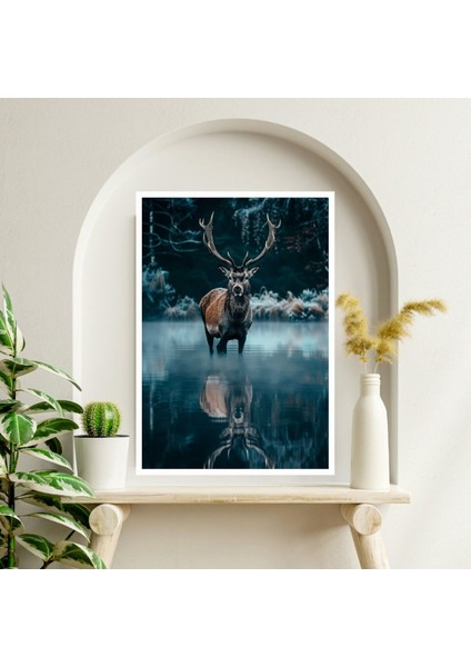 Geyik Doğa Büyük Boy Renkli Solmaz Kaliteli Baskı Çerçeve Görünümlü Mdf Tablo 70X50CM 47 fiyatları