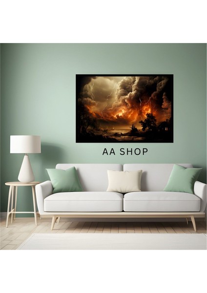 Doğa Manzara Büyük Boy Renkli Solmaz Kaliteli Baskı Çerçeve Görünümlü Mdf Tablo 70X50CM 93 fiyatları