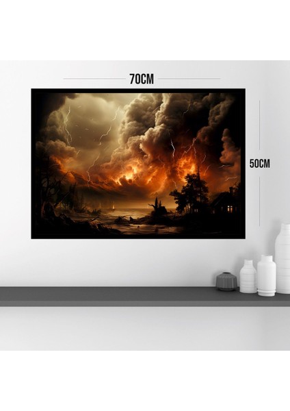 Doğa Manzara Büyük Boy Renkli Solmaz Kaliteli Baskı Çerçeve Görünümlü Mdf Tablo 70X50CM 93 modelleri