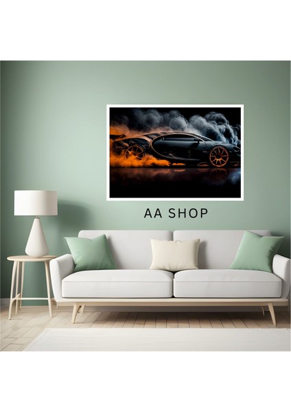 Araba Büyük Boy Renkli Solmaz Kaliteli Baskı Çerçeve Görünümlü Mdf Tablo 70X50CM 153 fiyatları