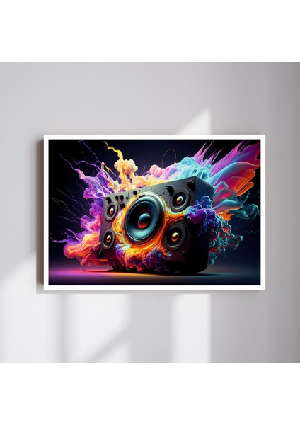 Müzik Büyük Boy Renkli Solmaz Kaliteli Baskı Çerçeve Görünümlü Mdf Tablo 70X50CM 169